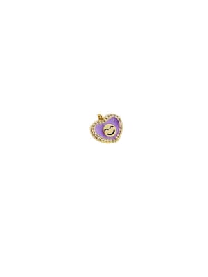 COLGANTE B/ORO CORAZON CARITA LILA 11MM