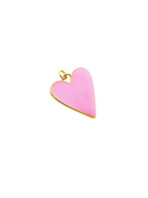 COLGANTE B/ORO CORAZON ESMALTADO ROSA 27X22MM