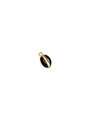 COLGANTE ACERO INOX. CONCHA ESMALTADA NEGRO 17X8MM