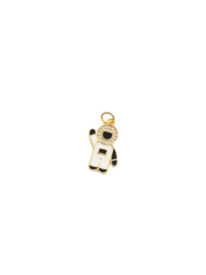 COLGANTE B/ORO ASTRONAUTA ESMALTADO C/ZIRCON 20X13MM
