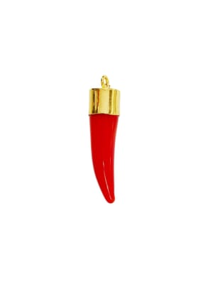 COLGANTE B/ORO CACHO MURANO ROJO 41X4MM1