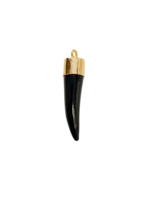 COLGANTE B/ORO CACHO OJO DE MURANO NEGRO 41X4MM1
