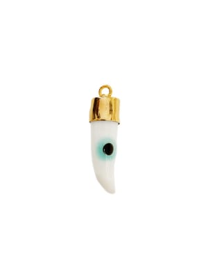 COLGANTE B/ORO CACHO OJO DE MURANO BLANCO 41X4MM