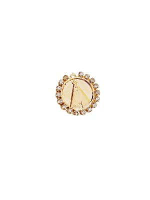 COLGANTE B/ORO VIRGEN DEL VALLE CON ZIRCONES 19MM