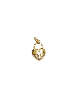 COLGANTE B/ORO CANDADO CORAZON CON ZIRCONES 15X10MM1