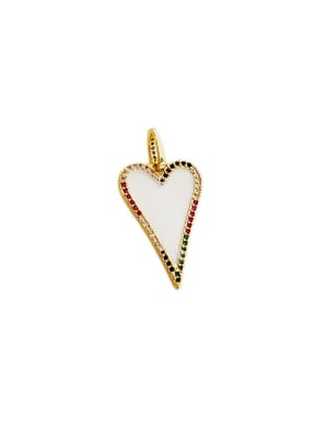 COLGANTE B/ORO CORAZON BLANCO C/ZIRCON COLORES 27X18MM
