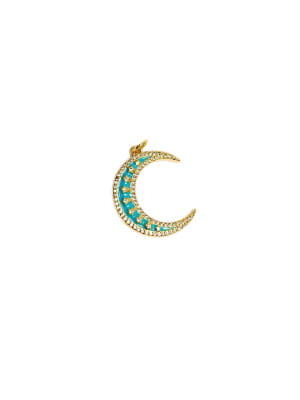 COLGANTE B/ORO LUNA CON ESTRELLITAS C/ZIRCONES 26X21MM