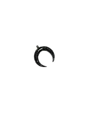 COLGANTE ACERO INOX. LUNA INVERTIDA GUNMETAL CON ZIRCONES