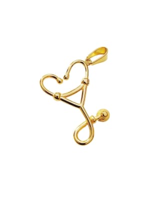 COLGANTE ACERO INOX. ESTETOSCOPIO DORADO 35X30
