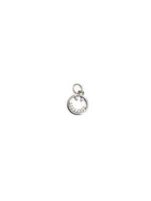 COLGANTE B/PLATINO CARITA FELIZ HUECA CON ZIRCONES 12X10MM