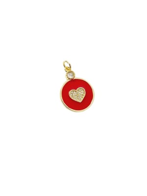 COLGANTE B/ORO CORAZON ROJO CON ZIRCONES 16X10MM1