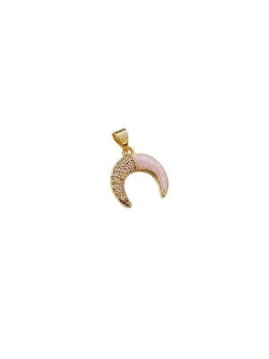 COLGANTE B/ORO LUNA INVERTIDA ROSA C/ZIRCONES 16X15MM1