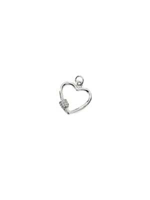 COLGANTE B/PLATINO CORAZON CON ARO DE ZIRCONES 18X16MM