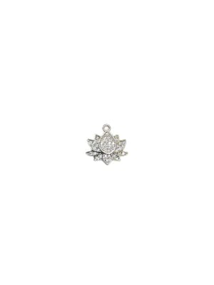 COLGANTE B/PLATINO FLOR DE LOTO CON ZIRCONES 13MM1