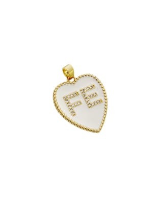 COLGANTE B/ORO CORAZON ESMALTADO BLANCO FE 27X23MM