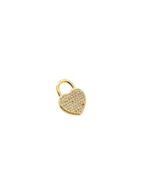 COLGANTE B/ORO CORAZON CANDADO CON ZIRCON 20X14MM1