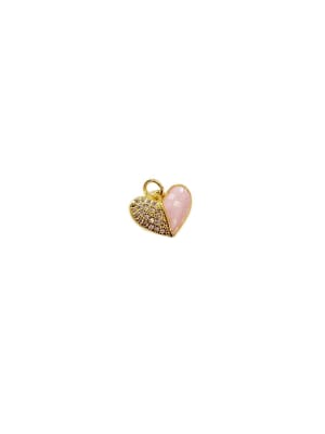 COLGANTE B/ORO CORAZON ROSA C/ZIRCONES 11X14MM1