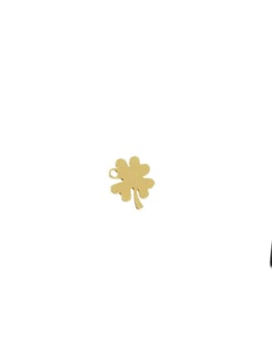MINI DIJE B/ORO TREBOL DE 4 HOJAS