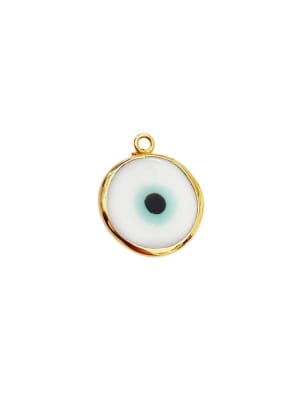 COLGANTE B/ORO OJO DE MURANO BLANCO 25MM1
