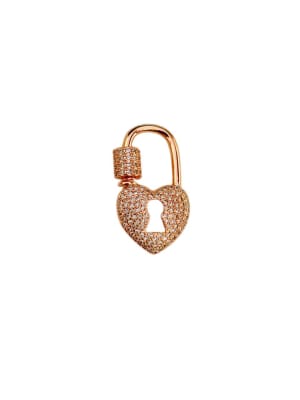 BROCHE TORNILLO CORAZON CERRADURA BAÑO ORO ROSA 28X16MM