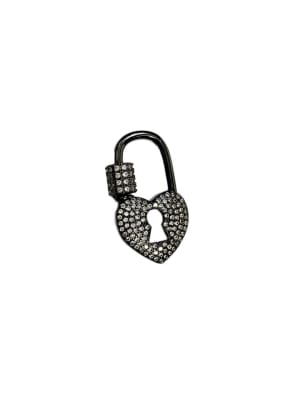 BROCHE TORNILLO CORAZON CERRADURA GUNMETAL CON ZIRCONES