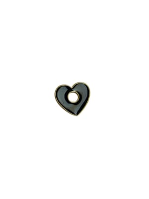 CIERRE B/ORO CORAZON BOTON NEGRO 16MM