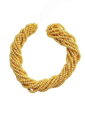 MOSTACILLAS CHECA PRECIOSA (6 TIRAS) 8/0 GOLD MET APROX. 37 GRAMOS