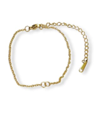 PULSERA BAÑO DE ORO ROSA ESLABON OVALADO CON EXTENSION 13MM