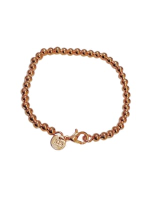 PULSERA BAÑO DE ORO ROSA BALIN 160MM