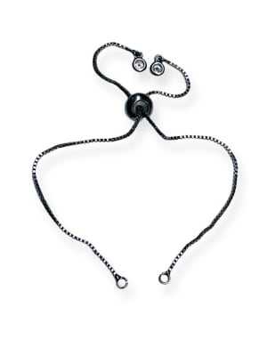 PULSERA CONECTORA VENECIANA GUNMETAL PIEDRA IMIT. 120MM1