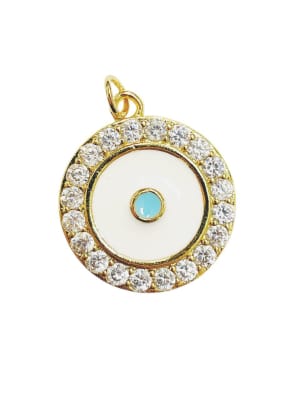 COLGANTE B/ORO OJO AZUL ESMALTADO CON ZIRCONES 23X20MM2