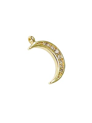 COLGANTE B/ORO LUNA MED. CON ZIRCONES 14X8MM