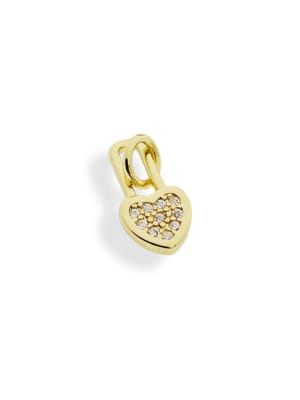 COLGANTE B/ORO CORAZON CERRADURA CON ZIRCONES 13X6MM
