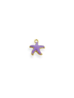 COLGANTE B/ORO ESTRELLA DE MAR ESMALTADA LILA 15X13MM1