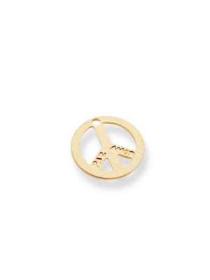 MINI DIJE B/ORO SIMBOLO DE PAZ 10MM