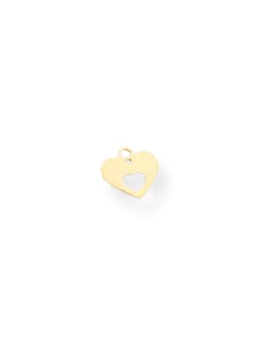 MINI DIJE B/ORO CORAZON DOBLE