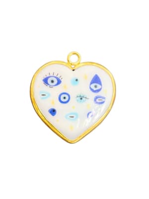 COLGANTE MURANO CORAZON ENGASTADO OJOS 33MM