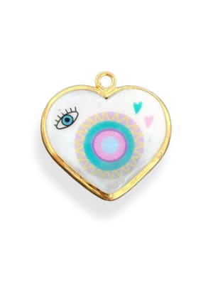 COLGANTE MURANO CORAZON ENGASTADO ATRAPASUEÑOS 33MM