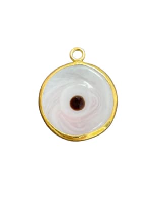 COLGANTE B/ORO OJO DE MURANO ROSA 25MM