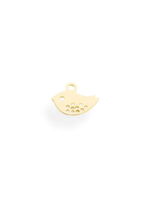 MINI DIJE B/ORO PAJARITO 11X9MM