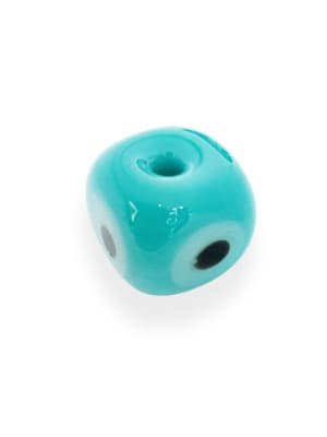 PASADOR  CUBO OJO DE MURANO CELESTE 15MM1