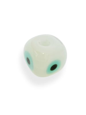 PASADOR  CUBO OJO DE MURANO BLANCO 15MM1
