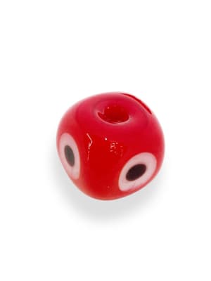 PASADOR  CUBO OJO DE MURANO ROJO 15MM1