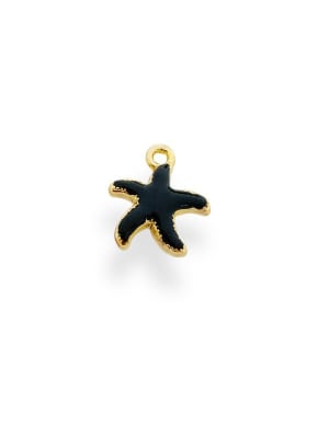 COLGANTE B/ORO ESTRELLA DE MAR ESMALTADO NEGRO 15X13MM1