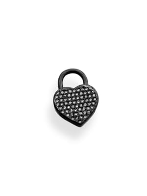 COLGANTE CORAZON CANDADO GUNMETAL CON ZIRCONES 6MM