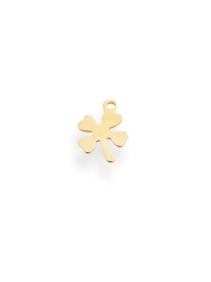 COLGANTE ACERO INOX. TREBOL 4 HOJAS DORADO 12X10MM