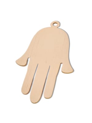 COLGANTES DE ALUMINIO PALMA DORADA 55X33MM