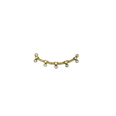 CONECTOR B/ORO CORAZONES 5 COLGANTES 50X9MM1