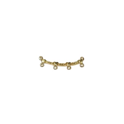 CONECTOR B/ORO CORAZONES 4 COLGANTES 41X9MM