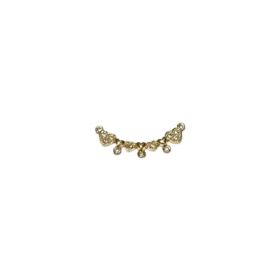 CONECTOR B/ORO CORAZON ZIRCON 3 ARGOLLAS 3MS2